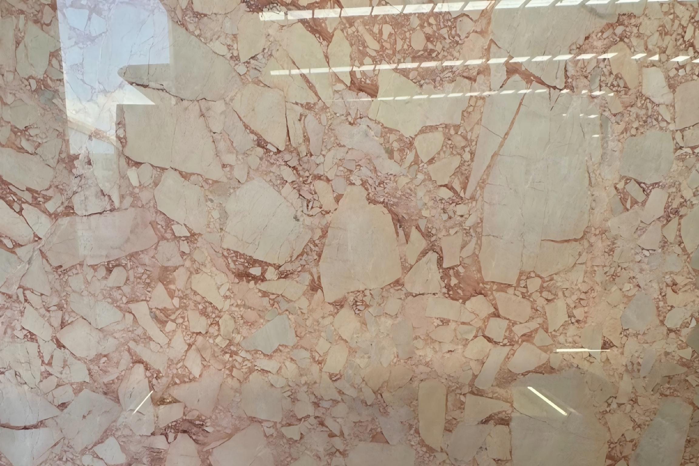 Bulgari Pink marble with rose-white base and cherry-blossom pink veining