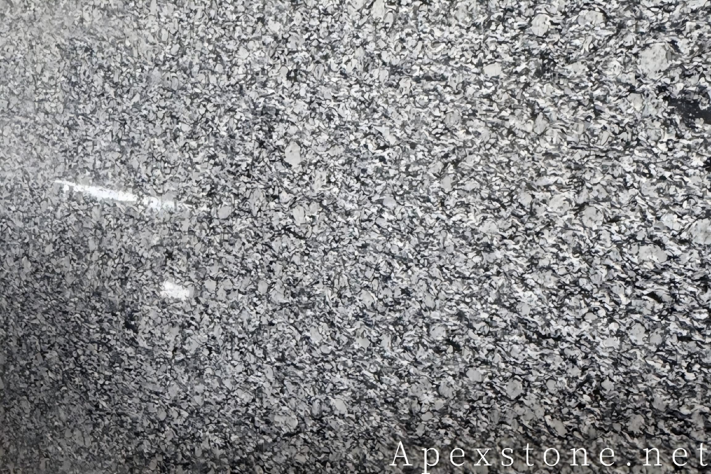 Sea Wave granite slabs with white-grey ground and wave-like grey veining