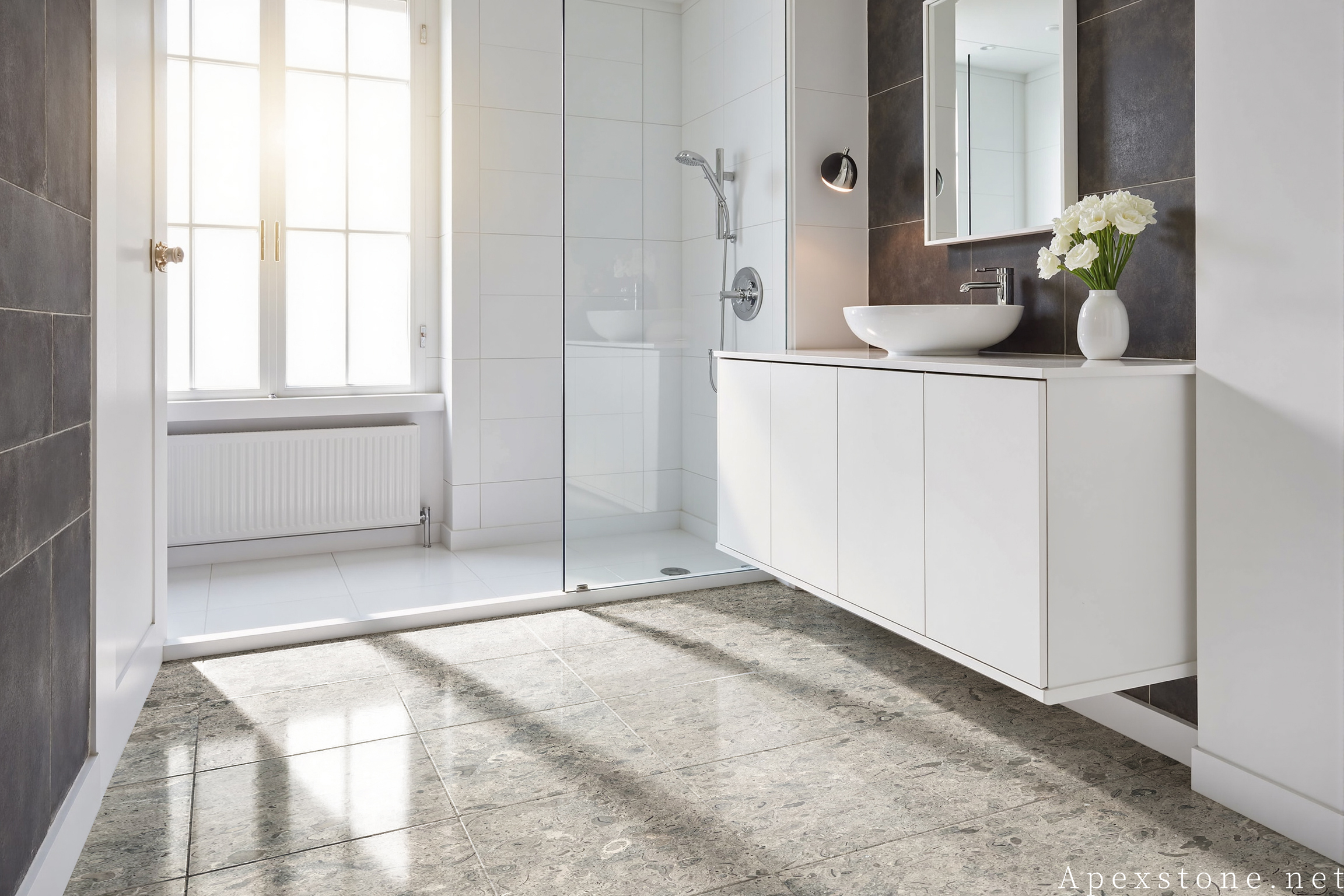 Portuguese Grey Limestone - bathroom Portuguese Grey Limestone bathroom design