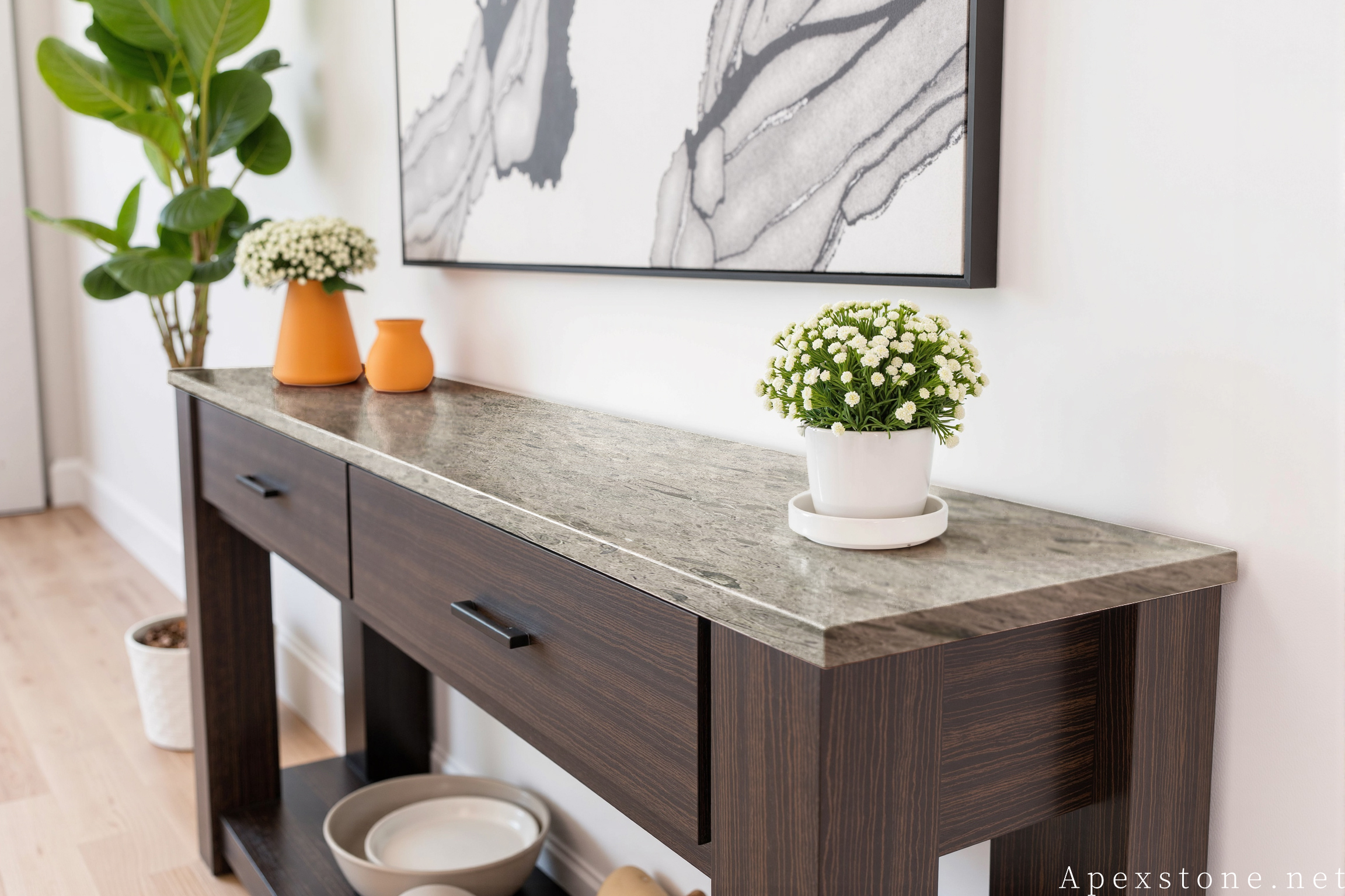 Portuguese Grey Limestone table tops design