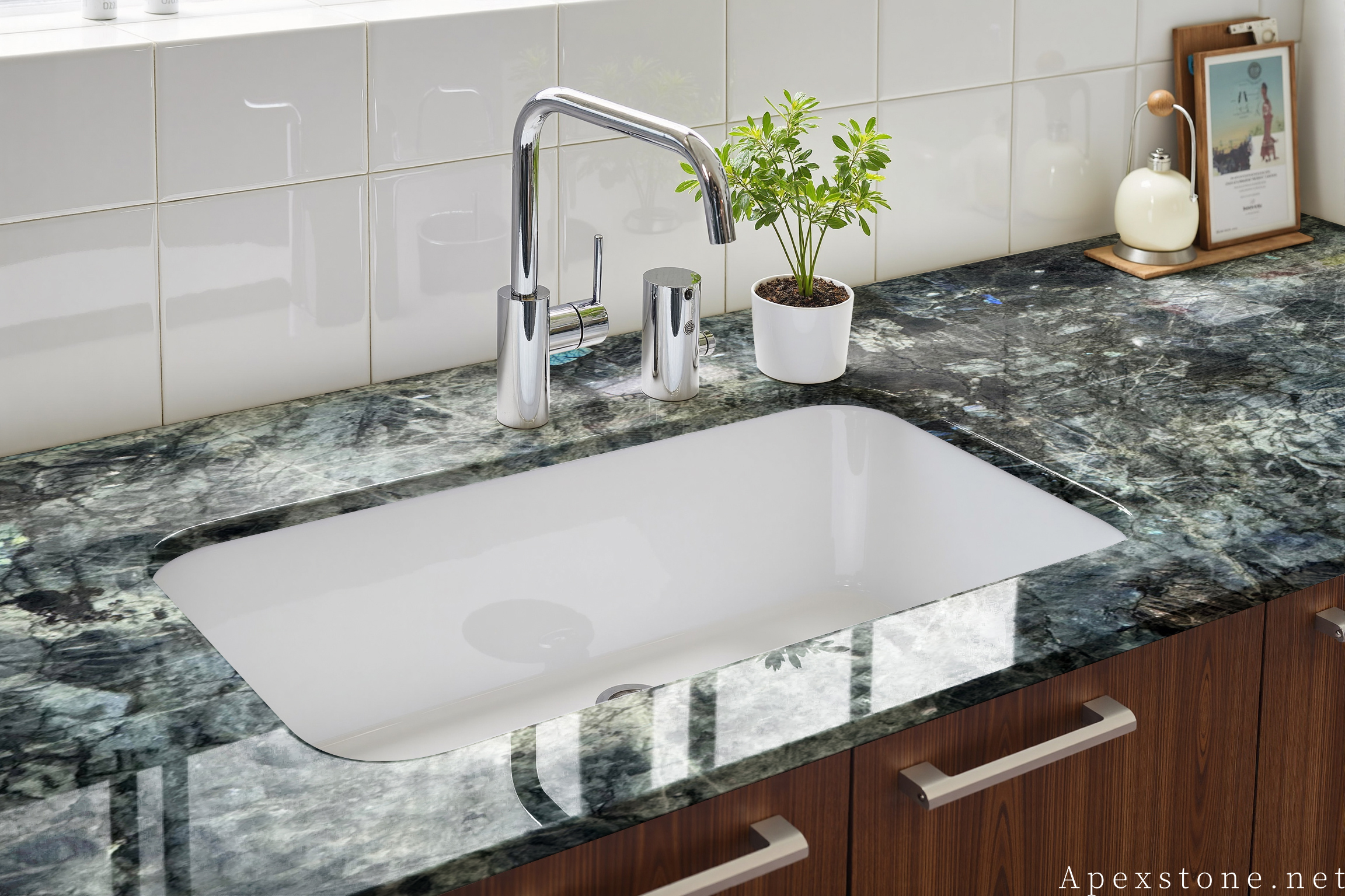 Blue Emerald Granite kitchen design