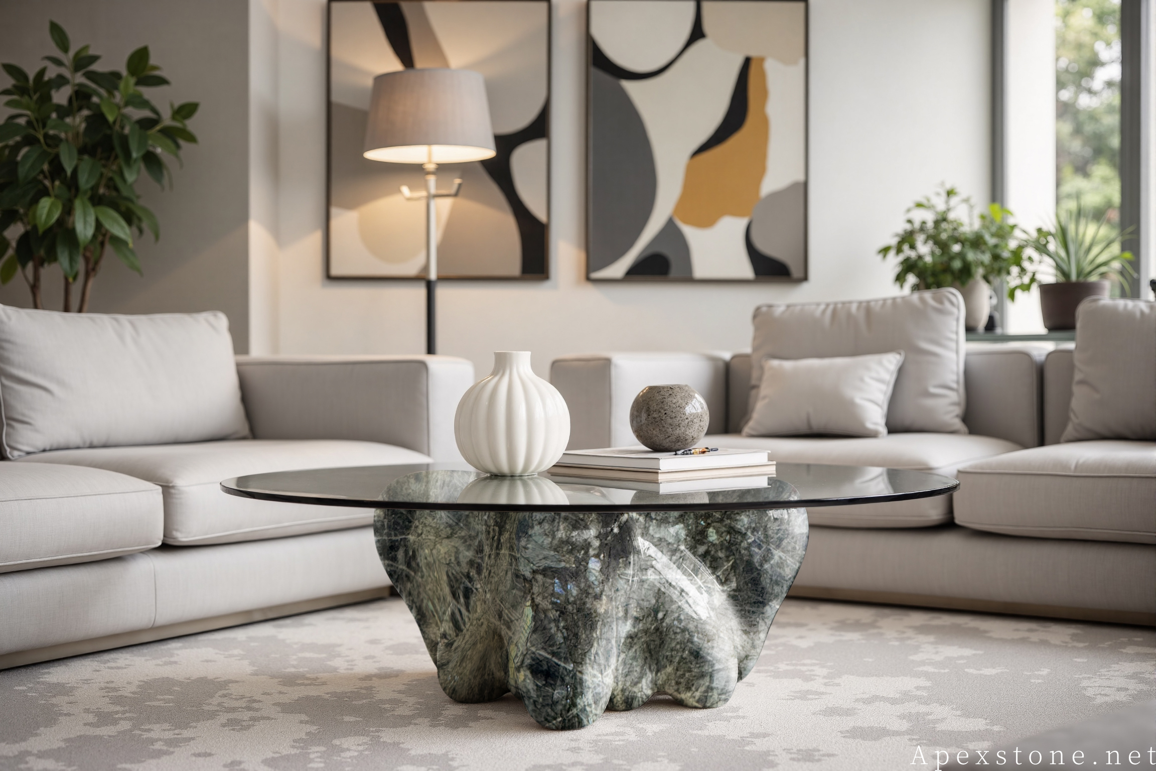 Blue Emerald Granite living room design