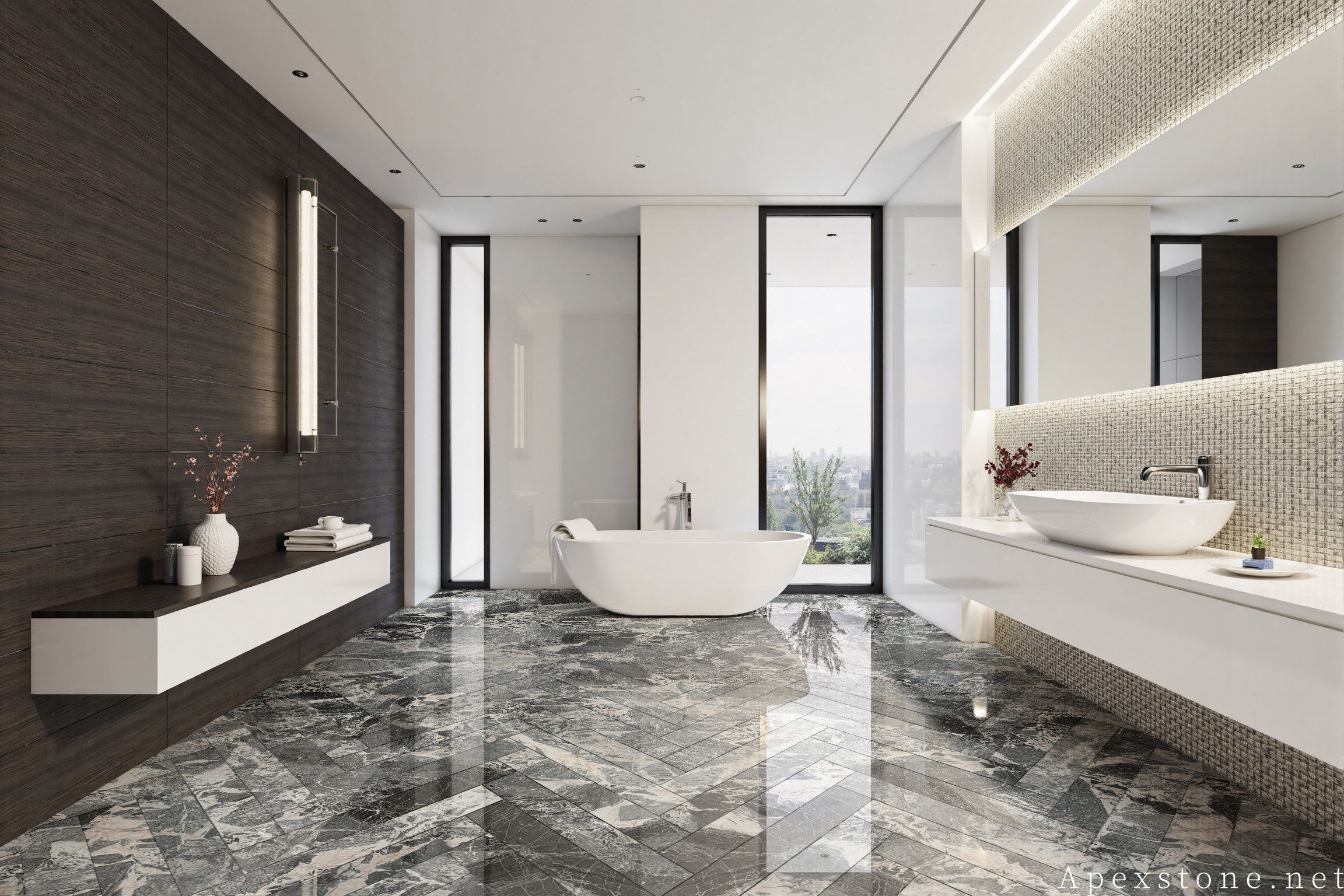 Chanel Grey Marble - bathroom Chanel Grey Marble bathroom design