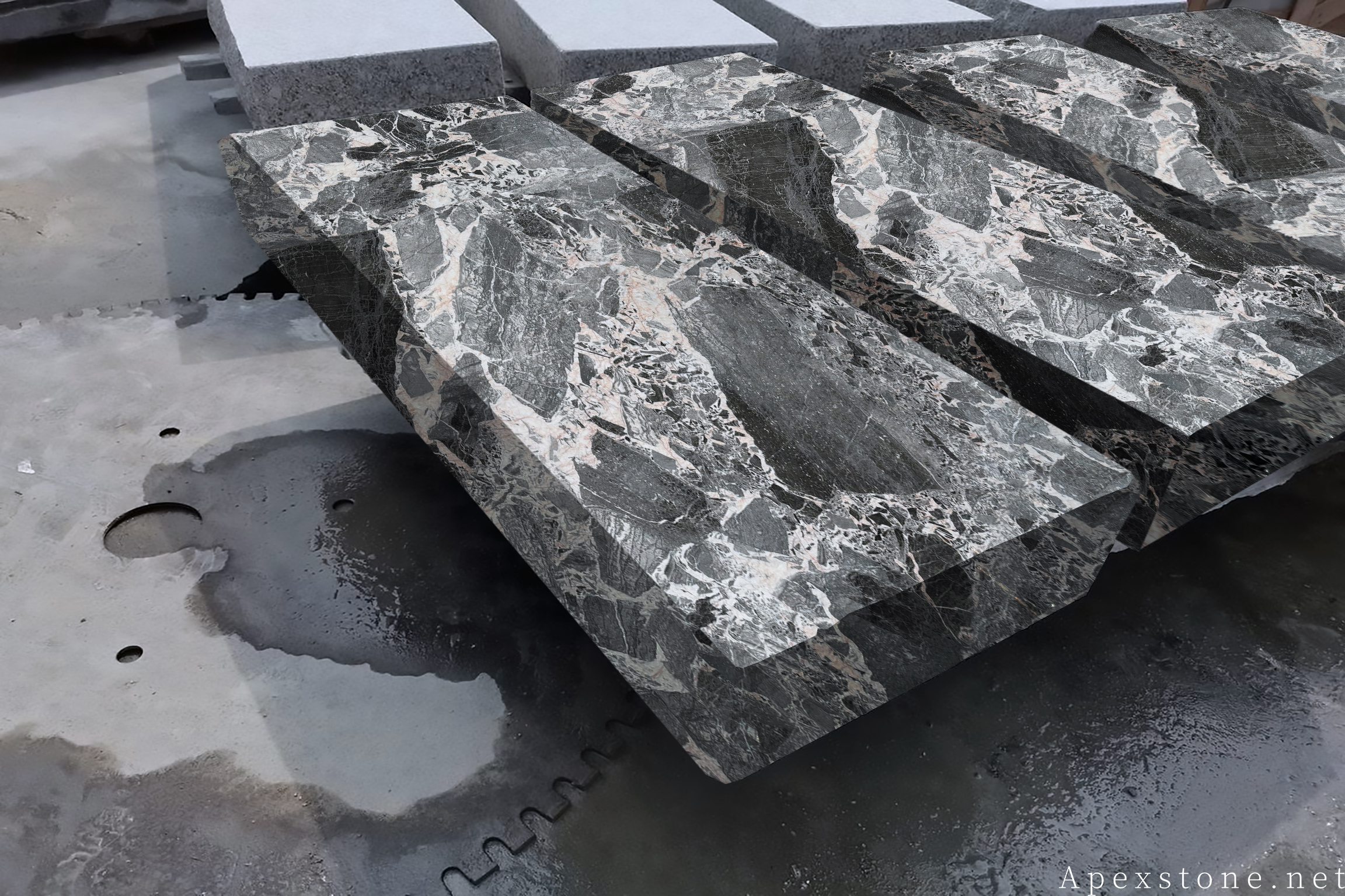 Chanel Grey Marble - staircase steps and thresholds Chanel Grey Marble staircase steps and thresholds design